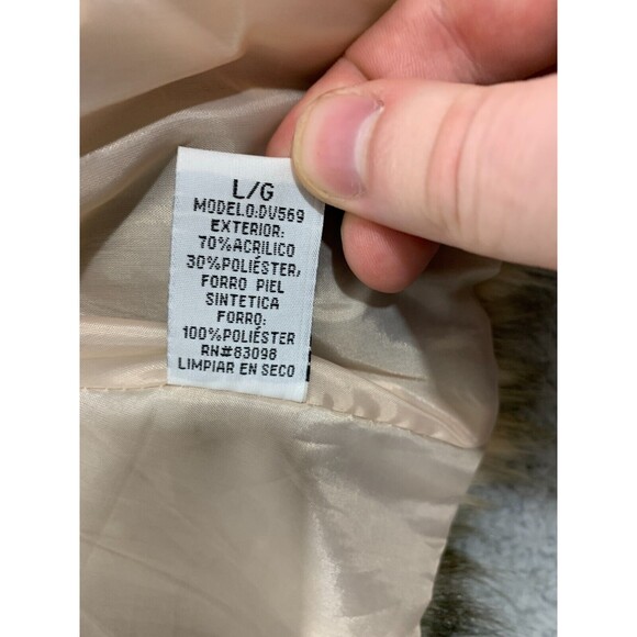 CI SONO by VACATINI L/G Large Faux Fur Vest Brown Beige Cream Tan - Picture 5 of 11